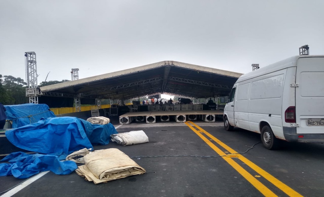 Inauguração da ponte do Madeira terá tenda, palanque para Bolsonaro e cadeiras para 300 convidados selecionados
